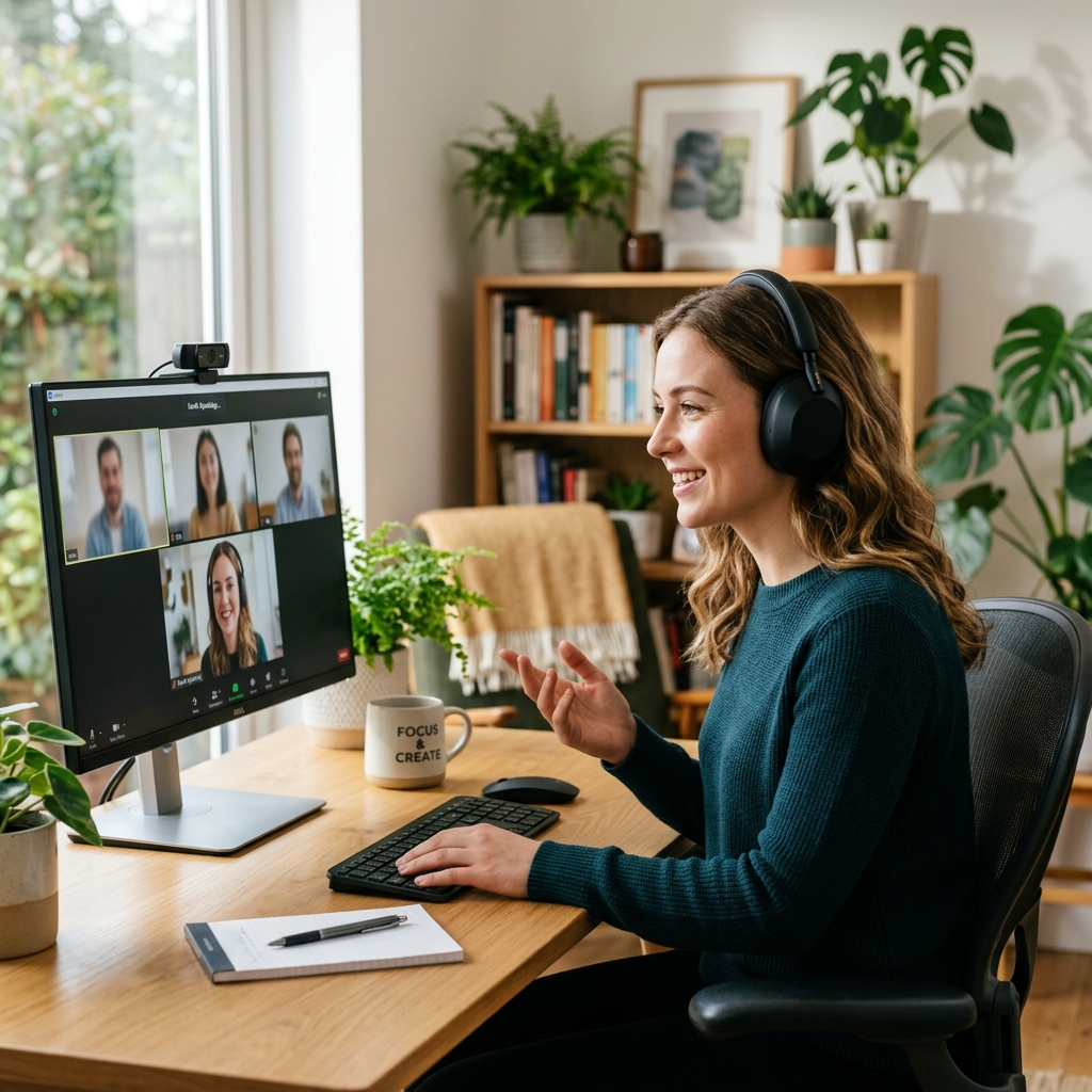 Headphones for online meetings 2026, clear audio, comfortable design.