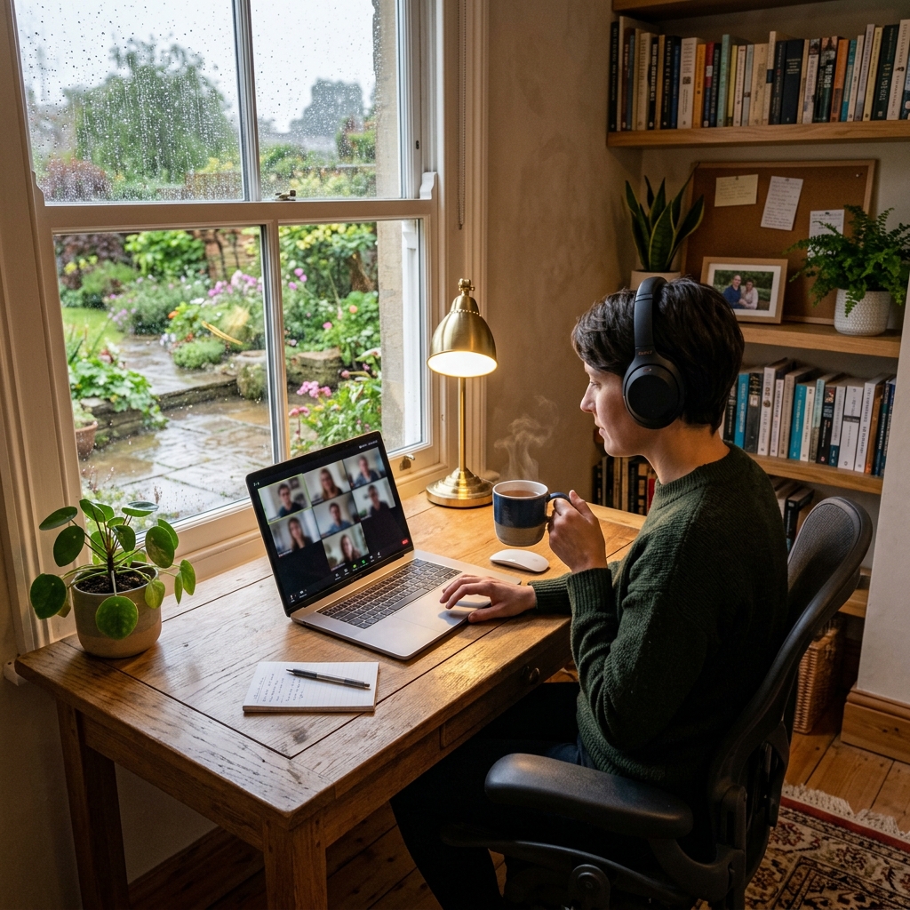 Over-ear headphones for working from home UK – comfortable & noise cancelling. 🎧